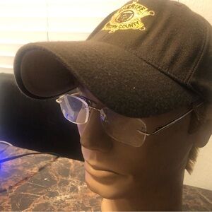 Yapping Flexfit Sheriff Men’s  Brown Gold Baseball cap Size  Small/Medium